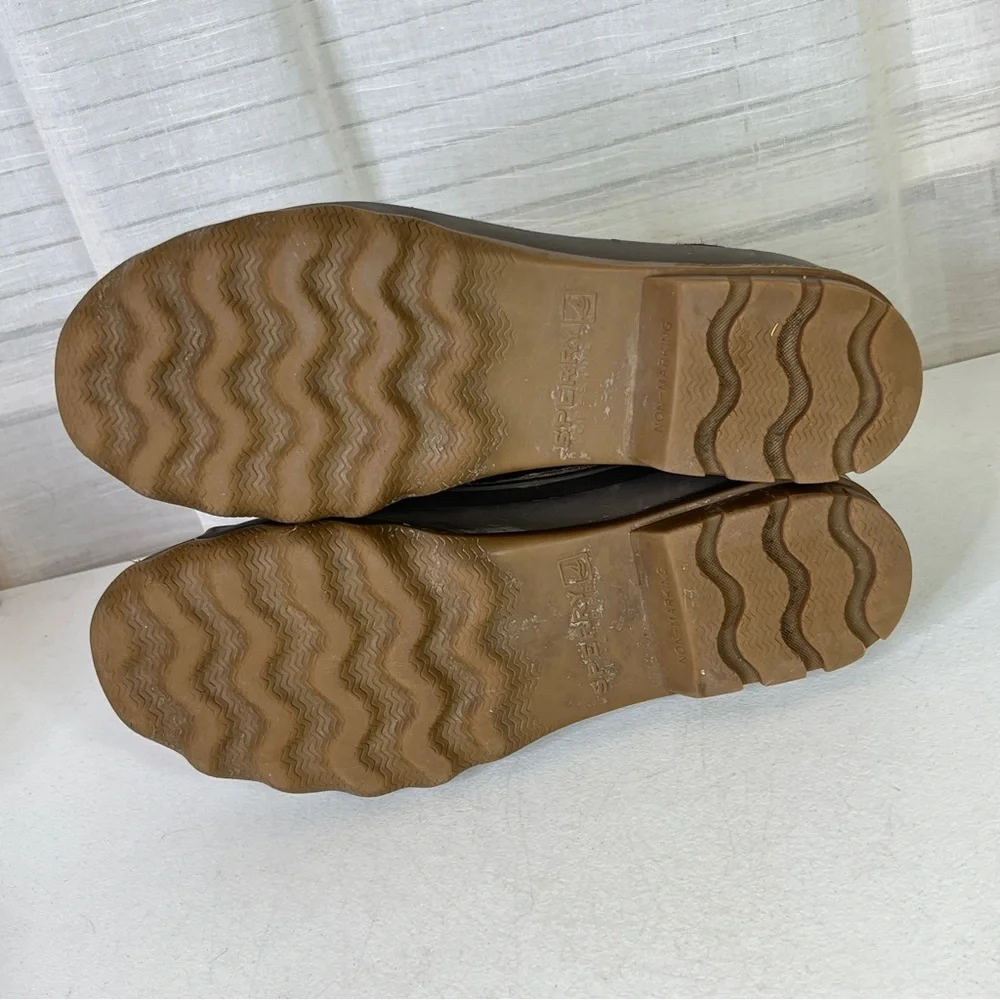 Sperry Avenue Duck Boots Leather Rubber Size 10 M Waterproof Brown STS12126 b13